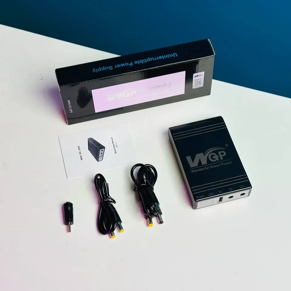 WGP Mini UPS 5V 9V 12V Volt Output for Router, Onu, CC Camera Backup With Charger