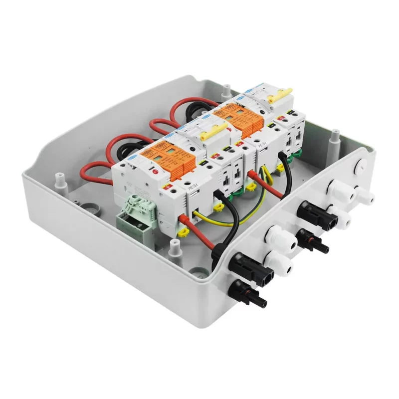 GearUP 8-Way DC PV Combiner Box with MCB, Fuse & SPD (IP65 Waterproof)